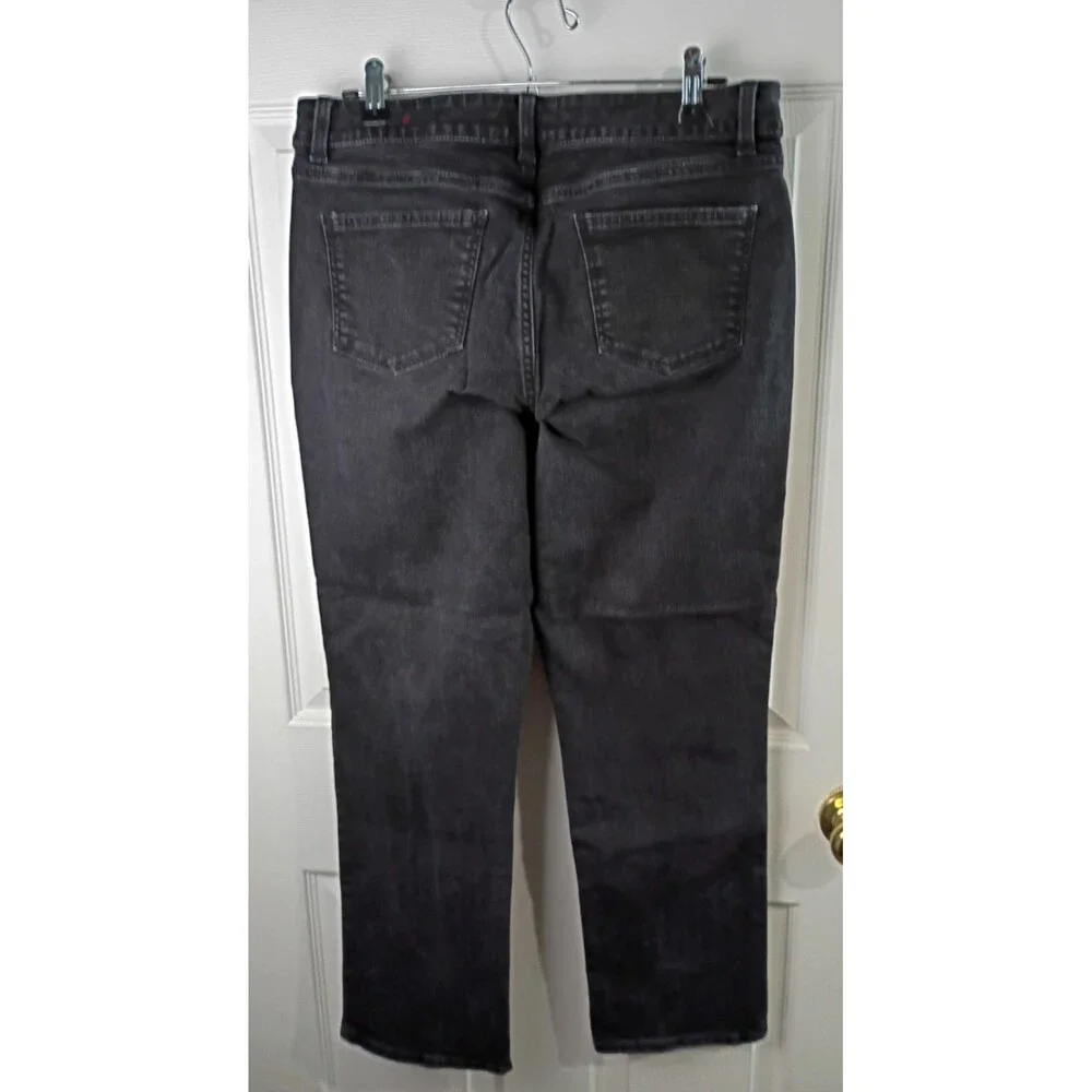 Talbots 10P Black Denim Jeans Curvy Straight Norm Core Mid Rise casual comfort